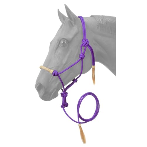 Tough1 Rawhide Noseband Rope Halter with Lead - color: Purple