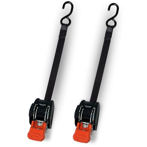 CargoBuckle Mini G3 Retractable Ratchet Straps, 1-in x 6 ft, 2-Pack
