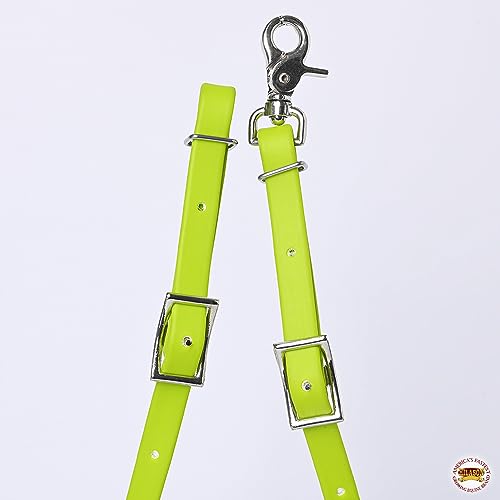 HILASON Western Horse Biothane Leather Rein, Full Size - color: Lime Green