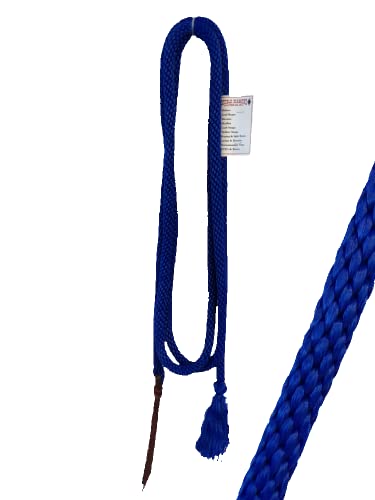 Double Diamond 5/8″ Braided Poly Lead Rope | Built by Cowboys, Tested by Broncs | Lead Rope for Horses (Royal Blue) - color: Royal Blue