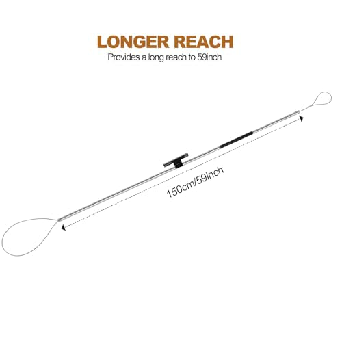 45"-59" Animal Control Pole Dog Catch Rod Noose Holder Tool for Medium Large Wildlife Handling Dogs Feral Cat Raccoons Hog Pig Fox Coyote Bulldog Wolf Goat - size: 59-inch