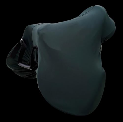 Majestic Ally English Saddle Cover with Adjustable Handle, 4-Way Stretch Spandex/Elastane Fabric, Multiple Colors (Hunter Green) - color: Hunter Green