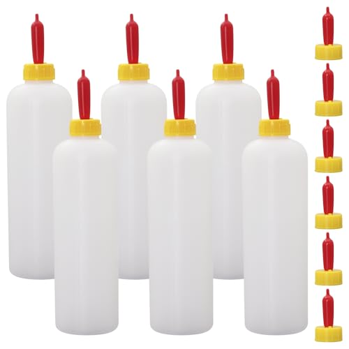 500ml Goat & Lamb Feeding Bottles, 6 Pack Lamb Feeding Bottle with Goat Nipples Kit for Feeding Baby Goat,Piglet,Puppy, Small Farm Animal Milk Feeder Bottles Set