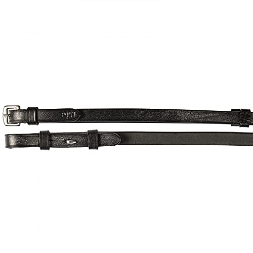 Horze Laelia Leather Reins with Stops - Black - Pony - size: Pony