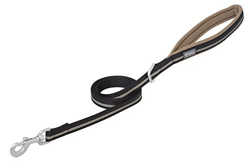 Terrain D.O.G. Reflective Neoprene Lined Dog Leash, Black, 4-feet L x 1-inch W
