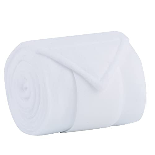 Horse Polo Wraps Soft Fleece Polo Wraps Equestrian Leg Bandage Wrap Set of 4 Packs - color: White