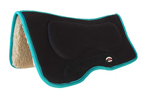 Horse 30" x 30" Contoured Fleece Lined Western Saddle Pad Teal 39131