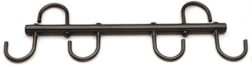 Partrade 064807 Steel Tack Rack with Swivel Hooks Black, 17"