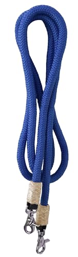 8' Round Braided Nylon Cord Roping Reins (Royal Blue) - color: Royal Blue