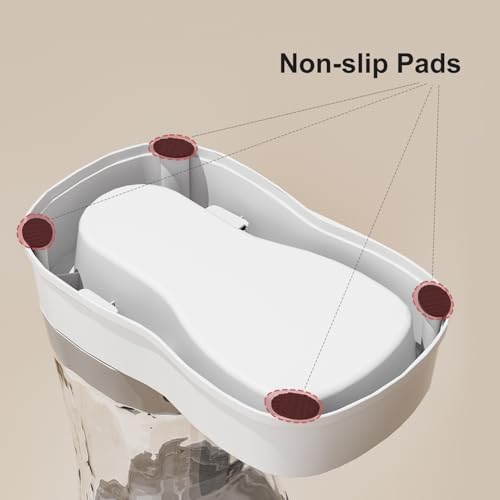 Automatic Dog Water Dispenser, Stainless Steel Bowls Feeder, 100% BPA-Free - color: White, size: 1 Gallon