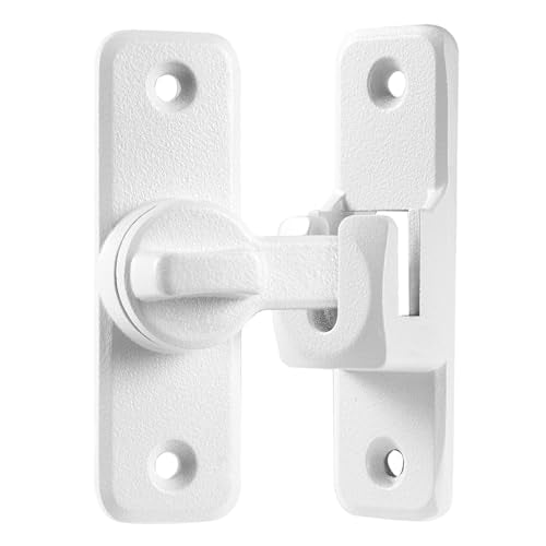 Matte White 90/180 Degree Flip Latch,Zinc Alloy Barn Door Latch - color: Matte White