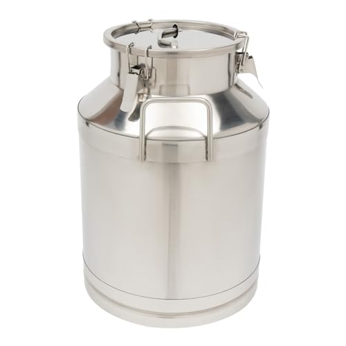 304 Stainless Steel Milk Can with Silicone Sealing - 20L/30L/40L/50L/60L Metal Liquid Storage Pail w/Lid Bucket Milk Pail Milk Barrel (50L) - size: 50L/13.21Gal