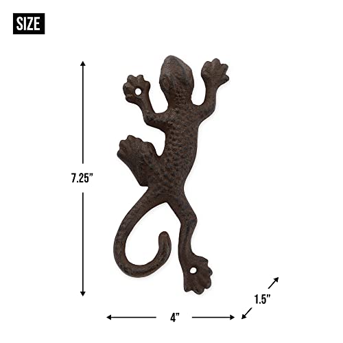 DII Cast Iron Decorative Wall Hook Set, Lizard, 2 Count - size: Lizard