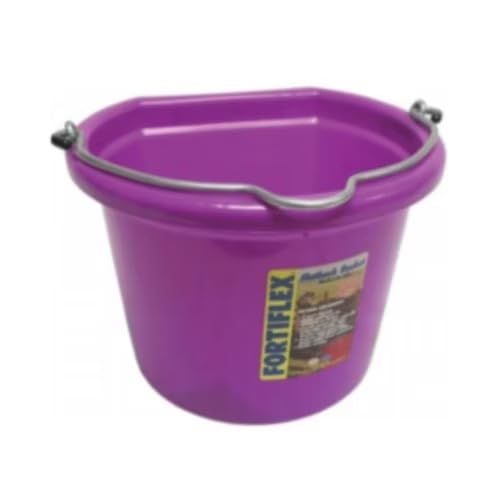 F.o.r.t.i.f.l.e.x. Flat Back Feed Bucket for Dogs/Cats and Small Animals, 8-Quart (Bright Purple) - color: Bright Purple