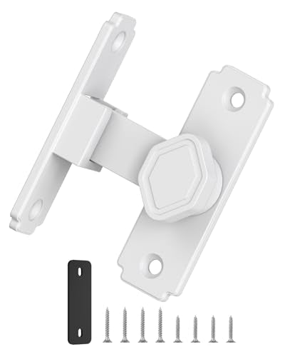 90 Degree Barn Door Lock, Rustproof Sliding Gate Latch, White 1Pc - color: White-1PC