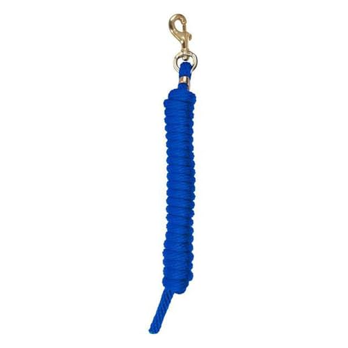 Reinsman Deluxe All-Around Lead Rope for Horse with 10" Heavy-Duty Bolt Snap and Clamp | Stain and UV Resistant | Brass Hardware | Polypropylene Blend for Flexibility and Durability, Royal Blue - color: Royal Blue