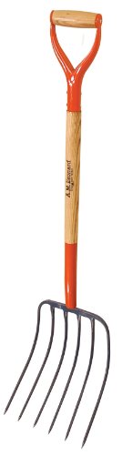 A.M. Leonard Forged 6 Tine Manure Fork 30 Inch D Grip Ash Handle