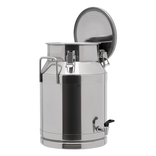 Stainless Steel Milk Bucket with Spigot, 30L/7.9Gallon 201 Steel Milk Buckets with Lid SS Milk Can large Milk Jug Liquid Container, Airtight Design, Keep Food Dry and Fresh - size: 30L/7.9Gallon, w/Spigot