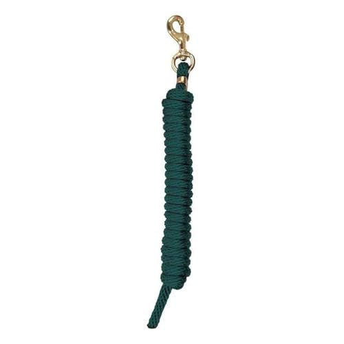 Reinsman Deluxe All-Around Lead Rope for Horse with 10" Heavy-Duty Bolt Snap and Clamp | Stain and UV Resistant | Brass Hardware | Polypropylene Blend for Flexibility and Durability, Hunter Green - color: Hunter Green