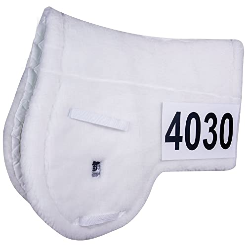 Dura-Tech E-Z View Wither Relief Pin-On Style Hunter Horse Saddle Pad | Wither Relief Design | Hypo-Allergenic Synthetic Fleece | Non-Slip Bottom | Easy Number Display | Gel Insert Compatible