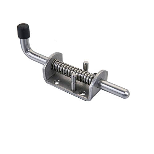 2 Pack Heavy Duty Stainless Steel Spring Loaded Latch Faster Locking Bolt Lock for Door Shed Gate or Tailgate Trailer Garage