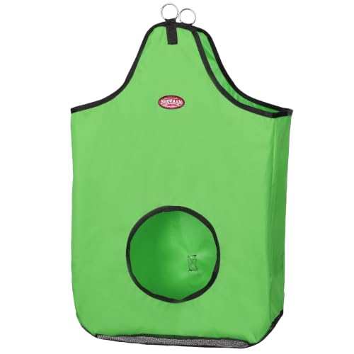 Showman Heavy Denier Nylon Hay Bag w/Mesh Bottom - color: Lime
