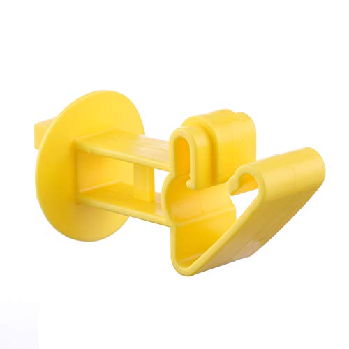 25-Pack Electric Fence T-Post Insulators, Snap-On Extended - color: Yellow