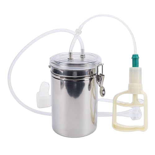 Manual Goat Milker, Suction Control, 2L Stainless Steel
