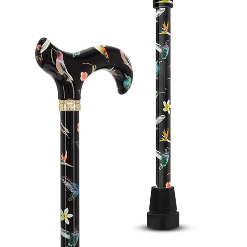 Royal RC Canes Walking Sticks for Men and Women - Stylish Designer Fashionable Adjustable Derby Canes - Lightweight Aluminum Cool Walking Sticks with HD Patterns - color: Black (Multicolor)