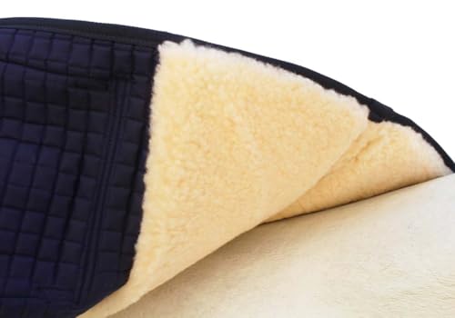 CHALLENGER Horse English Quilted All-Purpose Fleece Padded Saddle Pad w/Pockets Navy 7283