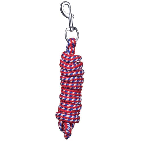 Tough 1 8' Braided Poly Cord Lead - color: Red/White/Blue