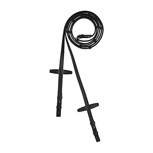 Horze Walthamstaw Leather Reins with Stops - Black - Horse - color: Black