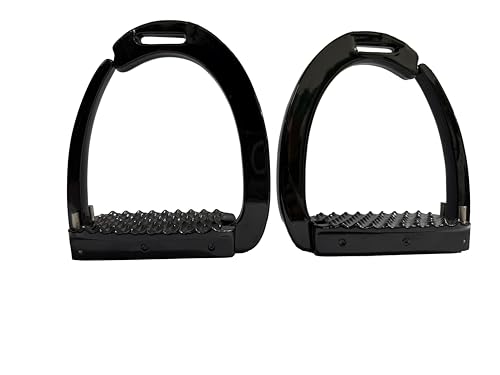 EXTREME Horse Safety Stirrup Irons – Black, Quick Release Aluminum Stirrups Size 4.75 inches