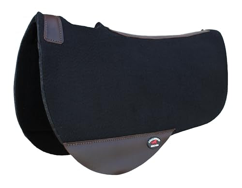 Horse Western Close Contact Contoured Wool Felt Saddle Pad Teal 39RT19 - color: Black