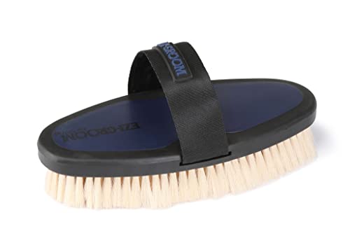 Shires Equestrian Ezi-Groom Grip Body Brush with Goat Hair (Navy) - color: Navy