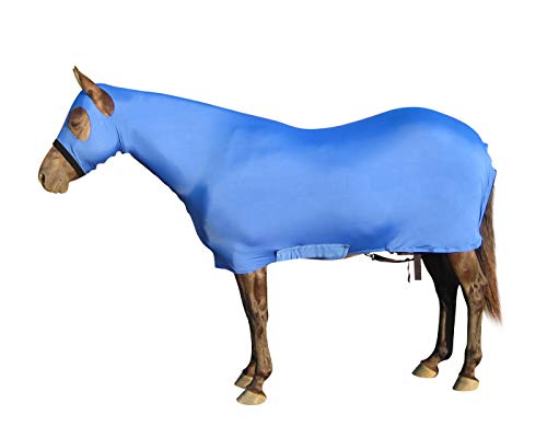 Derby Originals Comfy Stretch Lycra Sleazy Slicker Full Head and Body Sheet with Zipper – 6-Month Warranty - color: Royal Blue, size: Large Pony (60" - 64")