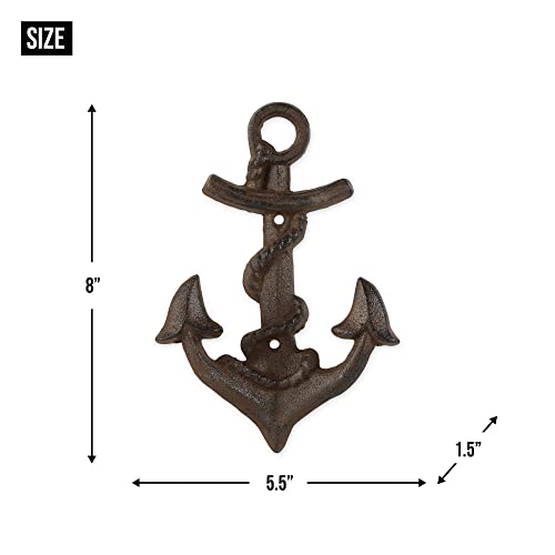 DII Cast Iron Decorative Wall Hook Set, Anchor/Rope, 2 Count - size: Anchor/Rope
