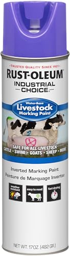 Rust-Oleum 383021 Livestock Marking Spray Paint, 17 oz, Fluorescent Purple