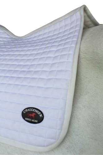 Horse Contoured English Quilted Lightweight All-Purpose Saddle Pad 72TS34 - color: White
