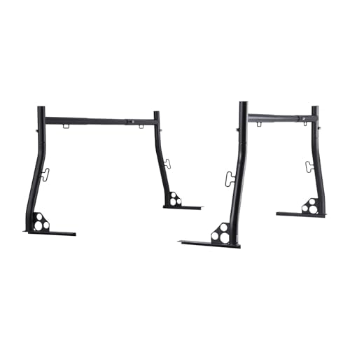 VEVOR Truck Ladder Rack, 49-73 in Width, Extendable Universal Cargo Rack, Heavy Duty Steel with 800 lbs Static Load Capacity, Ideal for Canoes, Surfboards, Ladders, Lumber, Tents, and Large Cargo - style: Drilling