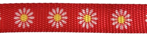Nylon Foal Halter with Detachable 13" Catch - color: Red with Daisies