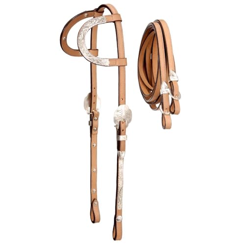 Royal King Double Ear Show Headstall w/Reins - color: LtOil