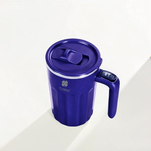 Drink Stirrer,Self Stirring Mug,Self Stirring Coffee Mug,Suitable for Coffee, Milk, Cocoa and Other Beverages Stainless Steel Vacuum Insulated Tumbler with Lid (Blue, 12 Ounces) - color: Blue