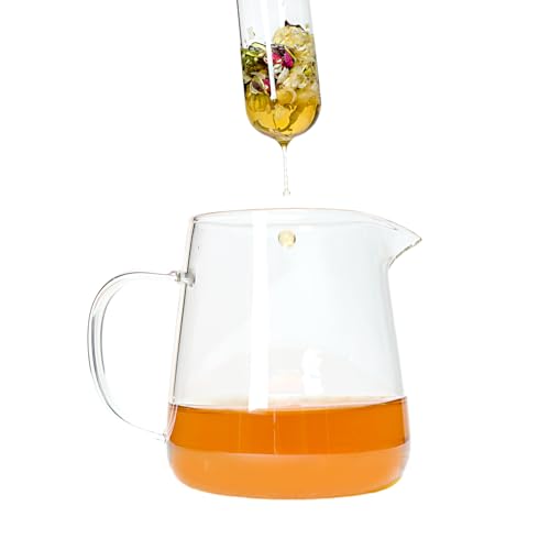 2 PCS Glass Loose Tea Infuser with Cork Lid Spoon Brush
