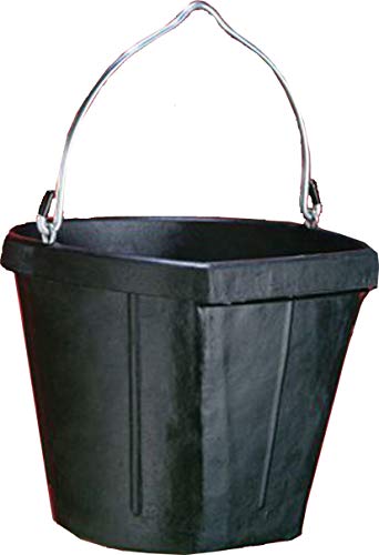 Flat Side Feed Bucket for Horses, 18-Quart