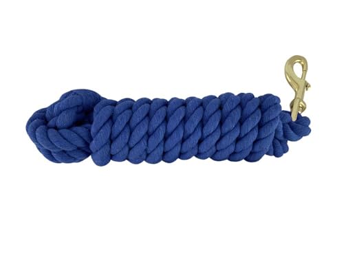 Showman 10' Braided Cotton Lead w/Brass Snap - color: Blue
