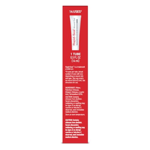 Rapid-Seal Hemostatic Wound Gel, 1 Tube, Stops Bleeding in Seconds - size: 1 Tube (0.5 Fl Oz)