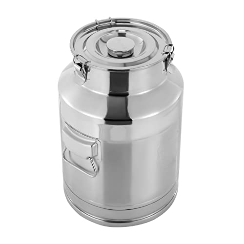 Thickened Stainless Steel Milk Can Large Liquid Container Storage,Stainless Steel Milk Bucket With Sealing Lid and Carry Handle,for Wine, Oil Storage Transport (28L/7.4 Gal) - size: 28L/7.4 Gal