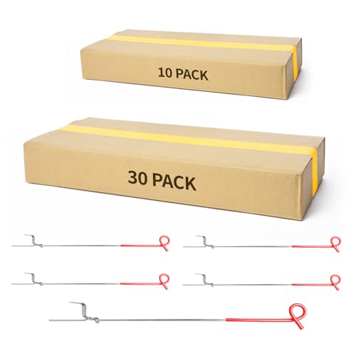 AggFencer Pig Tail Step-in Fence Post, 41 Inches Stainless Steel 10Pack | for Garden and Farm and Livestock, Ideal for Electric Metal Fence Posts Red - size: 41 inch-10 pack