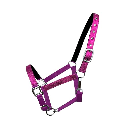 Neoprene Lined Nylon Adjustable Halter w/Glitter Overlay - color: Pink